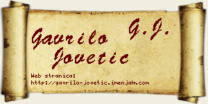 Gavrilo Jovetić vizit kartica
